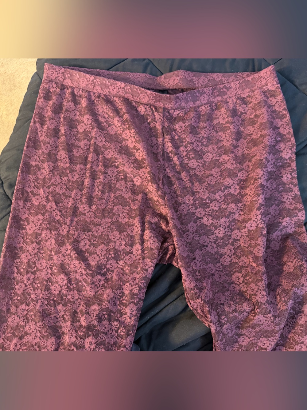 Torrid Purple Lace Leggings (plumb/burgandy)